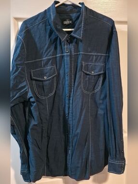 Distillery Men's Soft Blue Casual Button-Down Shirt